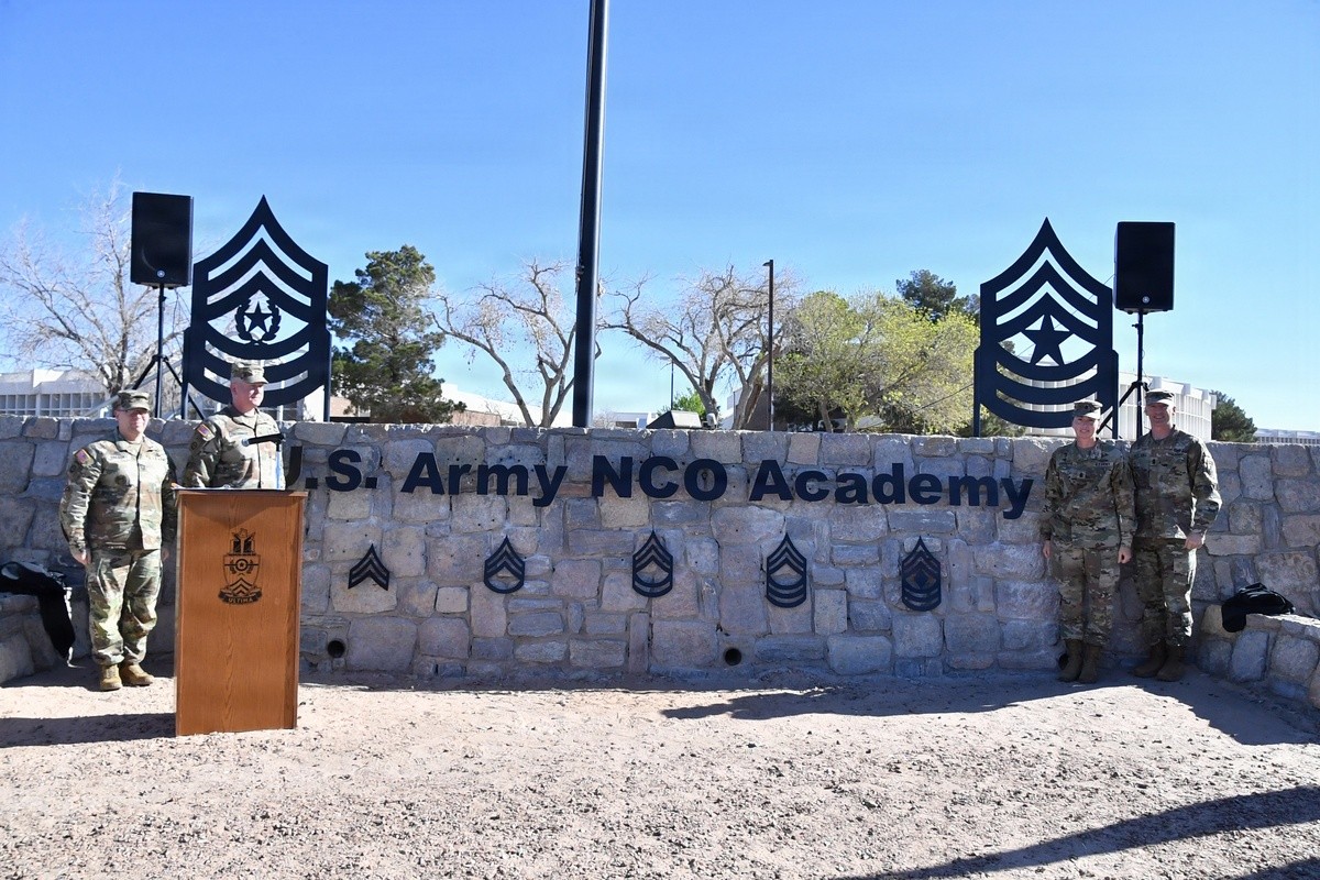 NCO Academy students in formation — Army professional military education